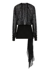 Asymmetric Chiffon Mini Dress