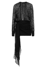 Asymmetric Chiffon Mini Dress