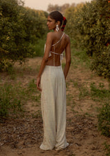 Asymmetrical Sequin Crop Top