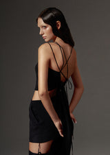 Asymmetrical Silk Crop Top