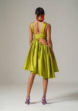 Asymmetrical Taffeta Cut-Out Dress