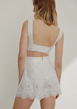 Azalee Embroidered Cotton Crop Top