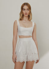 Azalee Embroidered Cotton Shorts