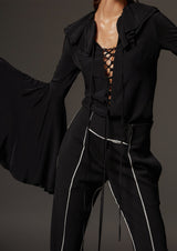 Bell Sleeve Silk Blouse