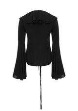 Bell Sleeve Silk Blouse