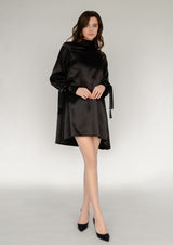 Black Pearl Satin Mini Dress