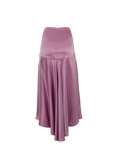 Blooming Flared Asymmetric Silk Skirt