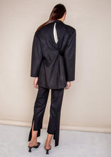 Carol Deconstructed Asymmetric Rip-Effect Suit Jacket