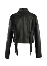 Cascade Fringed Collared Western Leather Jacket