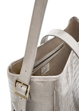 Cocó Leather Mock-Crocodile Tote Bag