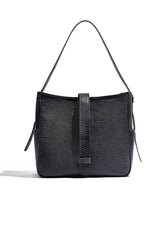 Cocó Leather Mock-Lizard Tote Bag