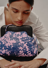 Constanza Floral Print Leather Clutch Bag