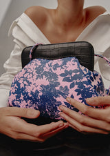 Constanza Floral Print Leather Clutch Bag
