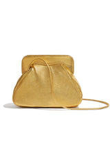Constanza Metallic Leather Clutch Bag
