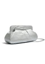 Constanza Mock-Crocodile Leather Clutch Bag
