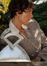 Farha Snake-Print Leather Handbag