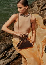 Farha Snake-Print Leather Handbag