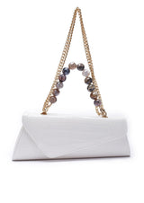 Ghalia Crocodile Print Asymmetric Faux-Leather Handbag