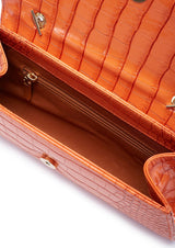 Ghalia Crocodile Print Asymmetric Faux-Leather Handbag