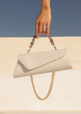 Ghalia Crocodile Print Asymmetric Faux-Leather Handbag