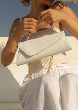 Ghalia Crocodile Print Asymmetric Faux-Leather Handbag