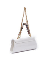 Ghalia Crocodile Print Asymmetric Faux-Leather Handbag