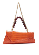 Ghalia Crocodile Print Asymmetric Faux-Leather Handbag