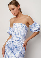 Hourglass Porcelain Satin Midi Dress