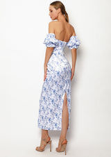 Hourglass Porcelain Satin Midi Dress