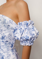 Hourglass Porcelain Satin Midi Dress