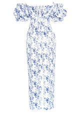 Hourglass Porcelain Satin Midi Dress
