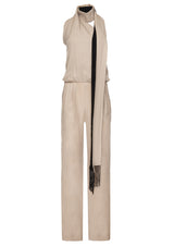 Scarf Open Back Cupro Jumpsuit