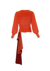 Laila Silk Draped Wrap Blouse