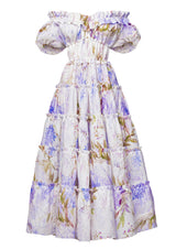 Lavendar Off-Shoulder Maxi Dress