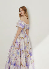 Lavendar Off-Shoulder Maxi Dress