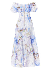 Lavendar Off-Shoulder Maxi Dress