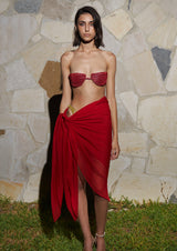 Misty Ruched Crepe Mini Pareo Skirt