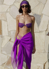 Misty Ruched Crepe Mini Pareo Skirt