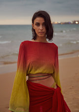 Misty Ruched Crepe Mini Pareo Skirt