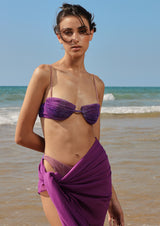 Misty Ruched Crepe Mini Pareo Skirt