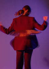Myscelia Oversized Pearl Fringed Blazer