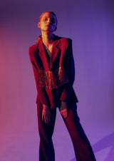 Myscelia Oversized Pearl Fringed Blazer