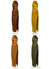 Naiades Backless Silk Maxi Dress