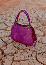 Olympia Top-Handle Suede Bag