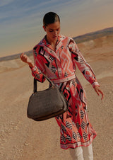 Olympia Top-Handle Suede Bag