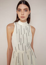 Sarah High-Neck Crystal Embellishments Dress