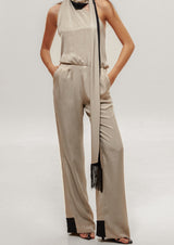 Scarf Open Back Cupro Jumpsuit
