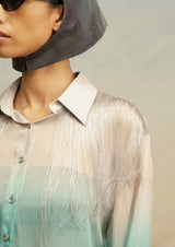Sheer Fringed Silk Chiffon Shirt