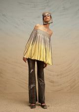 Sheer Lurex Tulle Bootcut Trousers