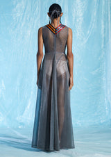 Sheer Tulle Ribboned Maxi Dress